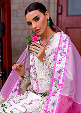 Crimson Bloom By Saira Shakira Embroidered Lawn 3 Piece Unstitched Suit CSS25BUL D-1A ZERENE